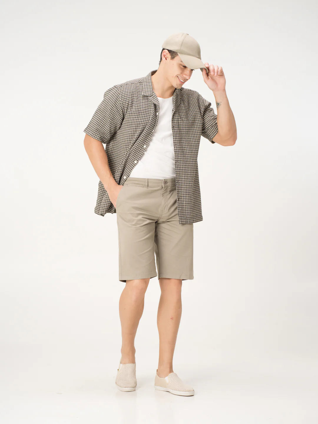 Klimt Khaki Stretch Chino Shorts - Image 6