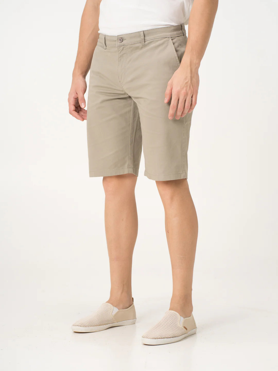Klimt Khaki Stretch Chino Shorts - Image 7