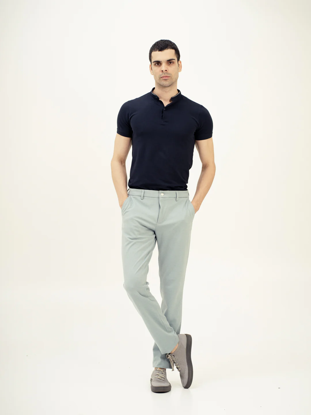 Lagoon Blue Slim Fit Power Stretch Pants - Image 5