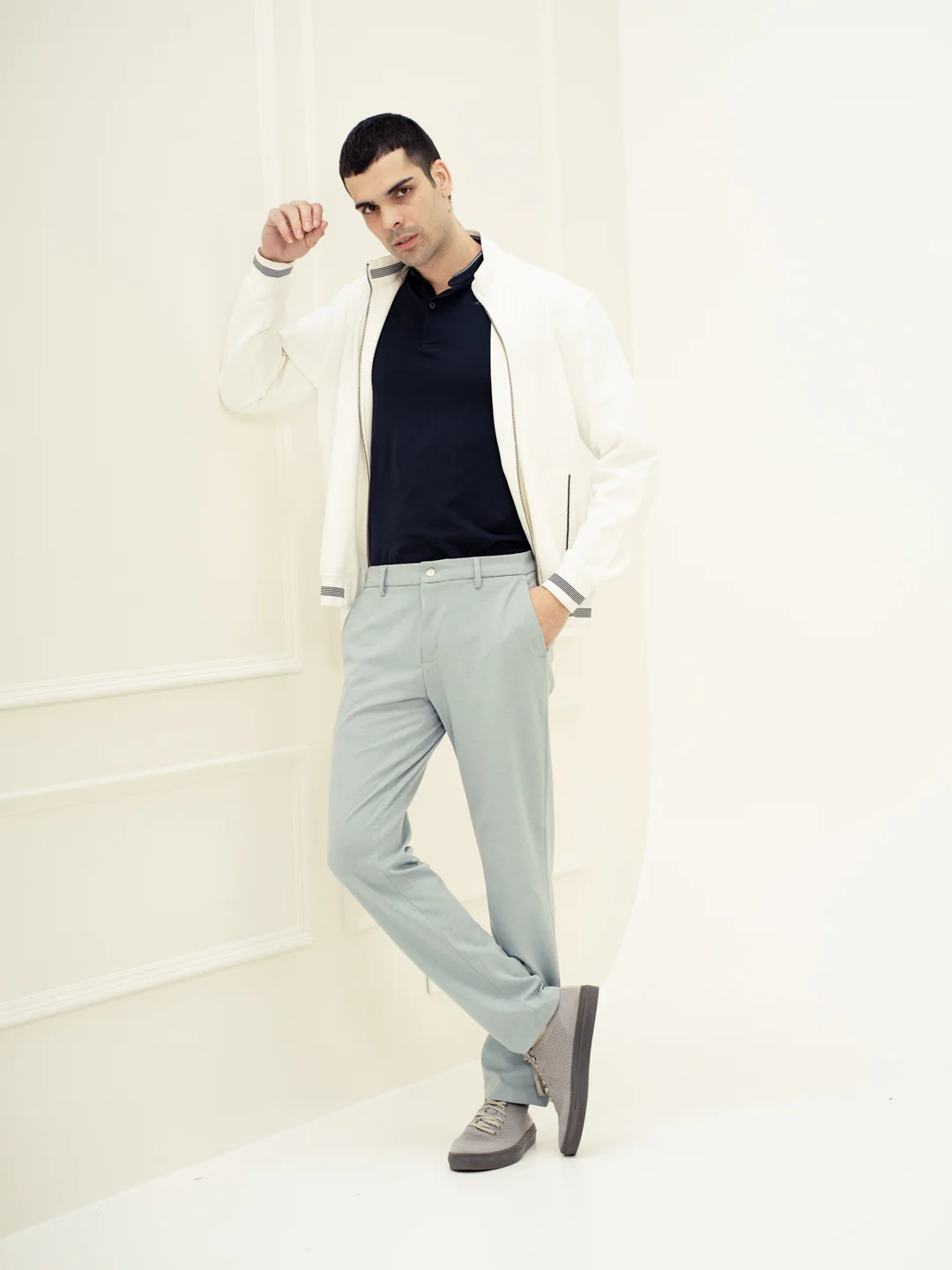 Lagoon Blue Slim Fit Power Stretch Pants - Image 6