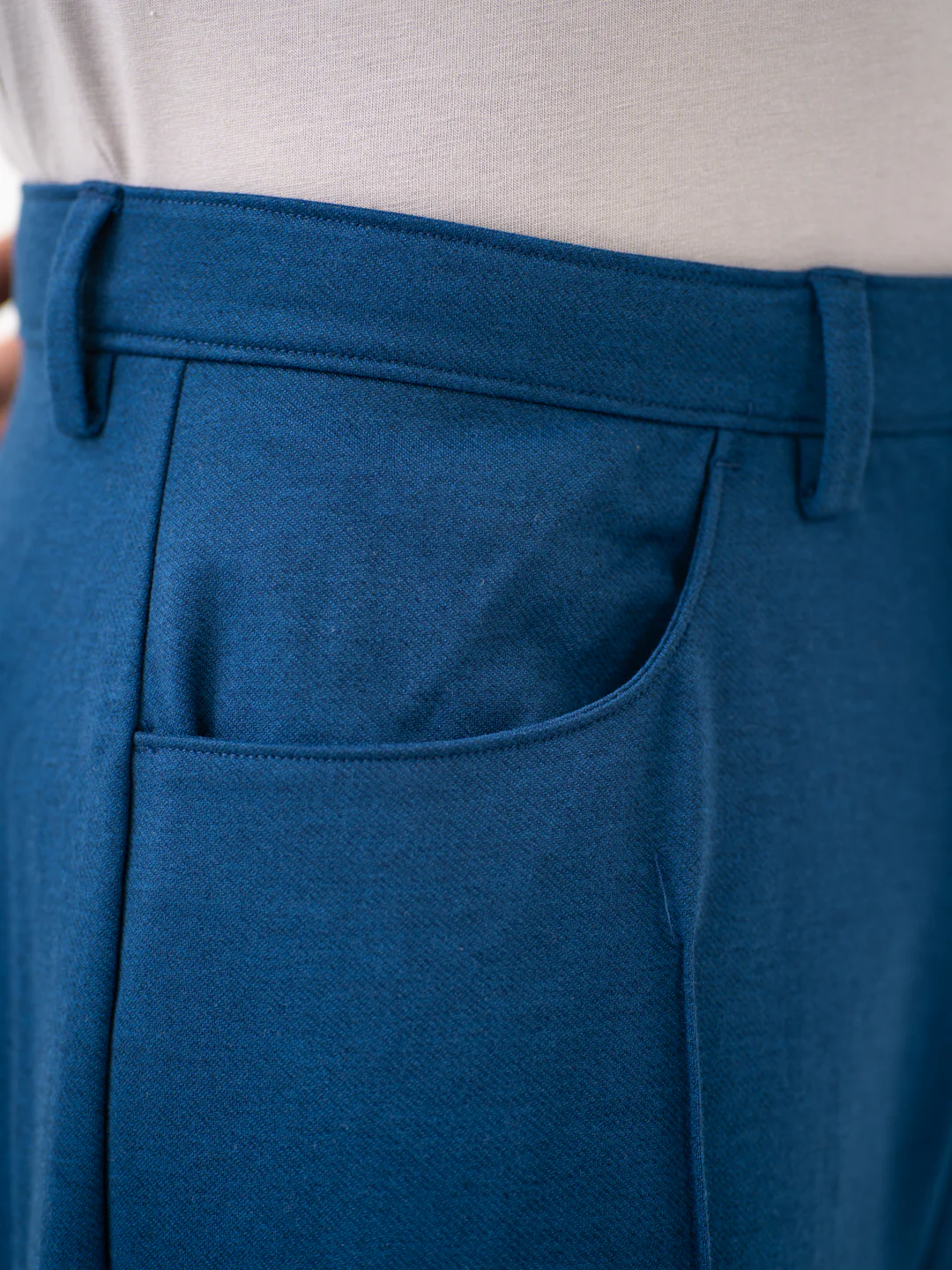 Lake Navy Relaxed Fit Korean Pintuck Pants - Image 11