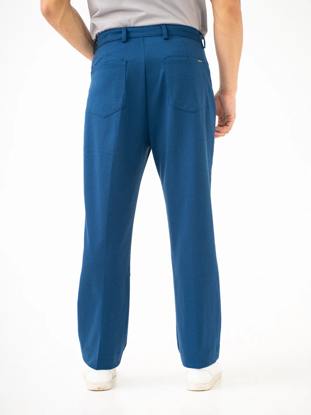 Lake Navy Relaxed Fit Korean Pintuck Pants - Image 9