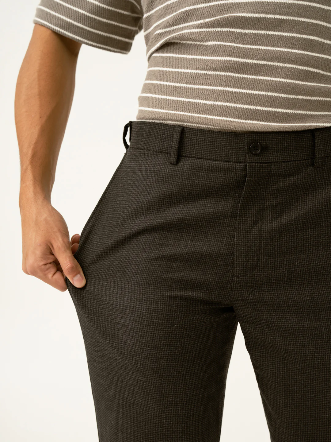 Lamp Black Houndstooth Merino Wool Pants - Image 3