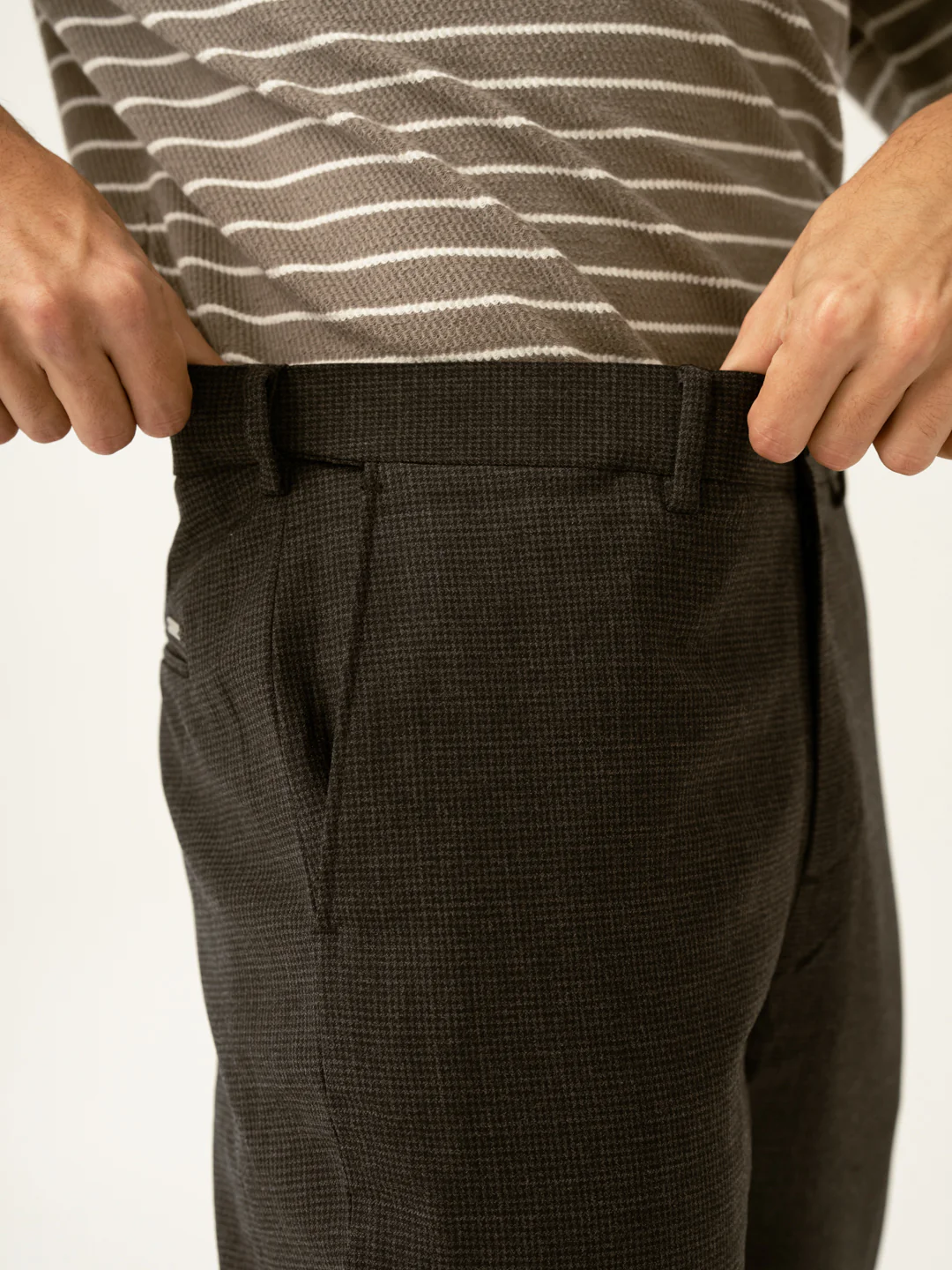 Lamp Black Houndstooth Merino Wool Pants - Image 4
