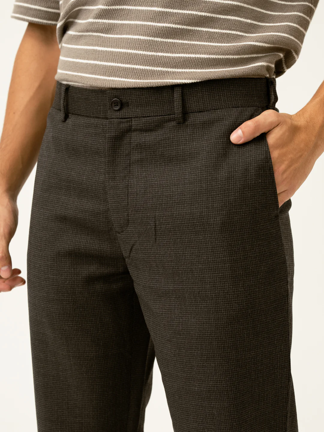 Lamp Black Houndstooth Merino Wool Pants - Image 7