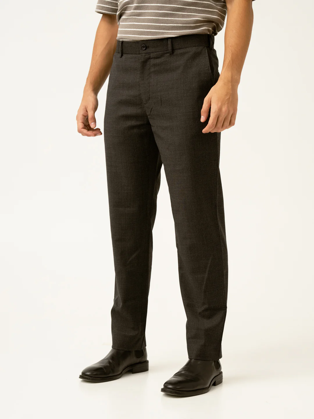 Lamp Black Houndstooth Merino Wool Pants - Image 8