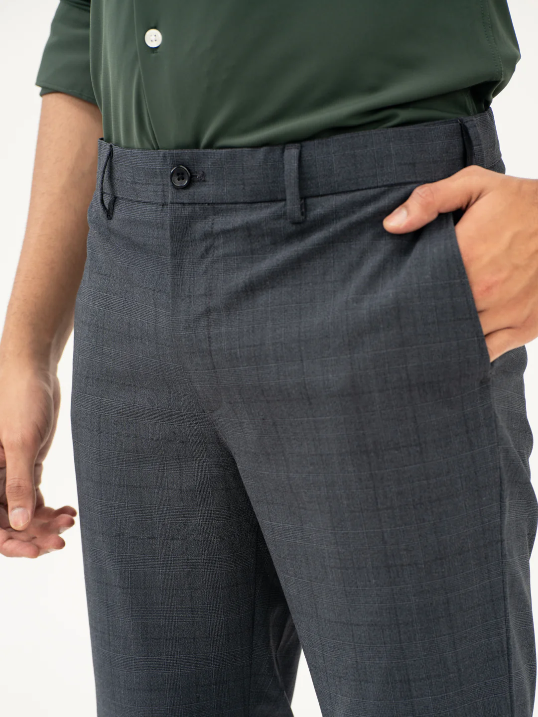 Lava Grey Checks Formal Pants - Image 10