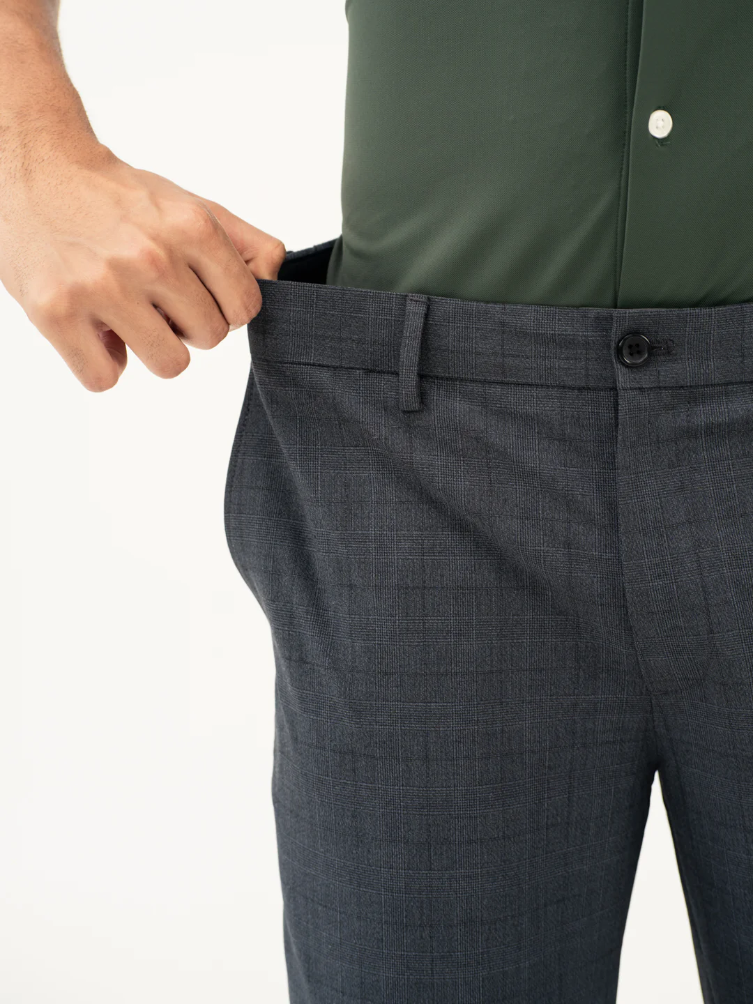 Lava Grey Checks Formal Pants - Image 4