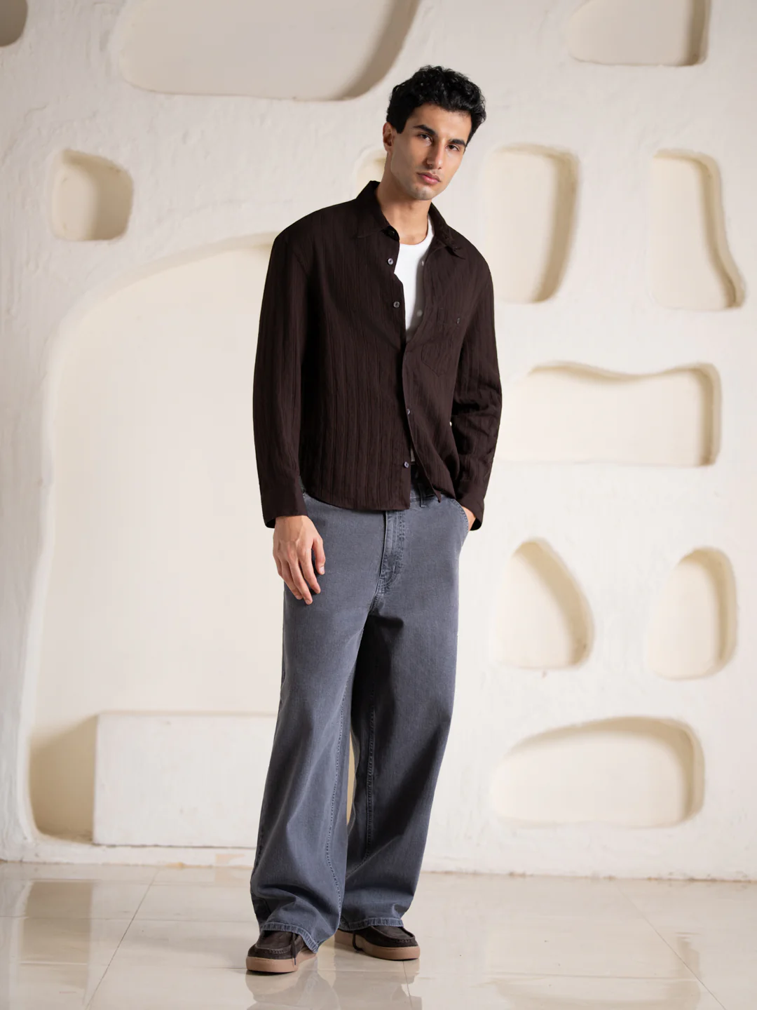 Leadstone Grey Baggy Fit Jeans - Image 3