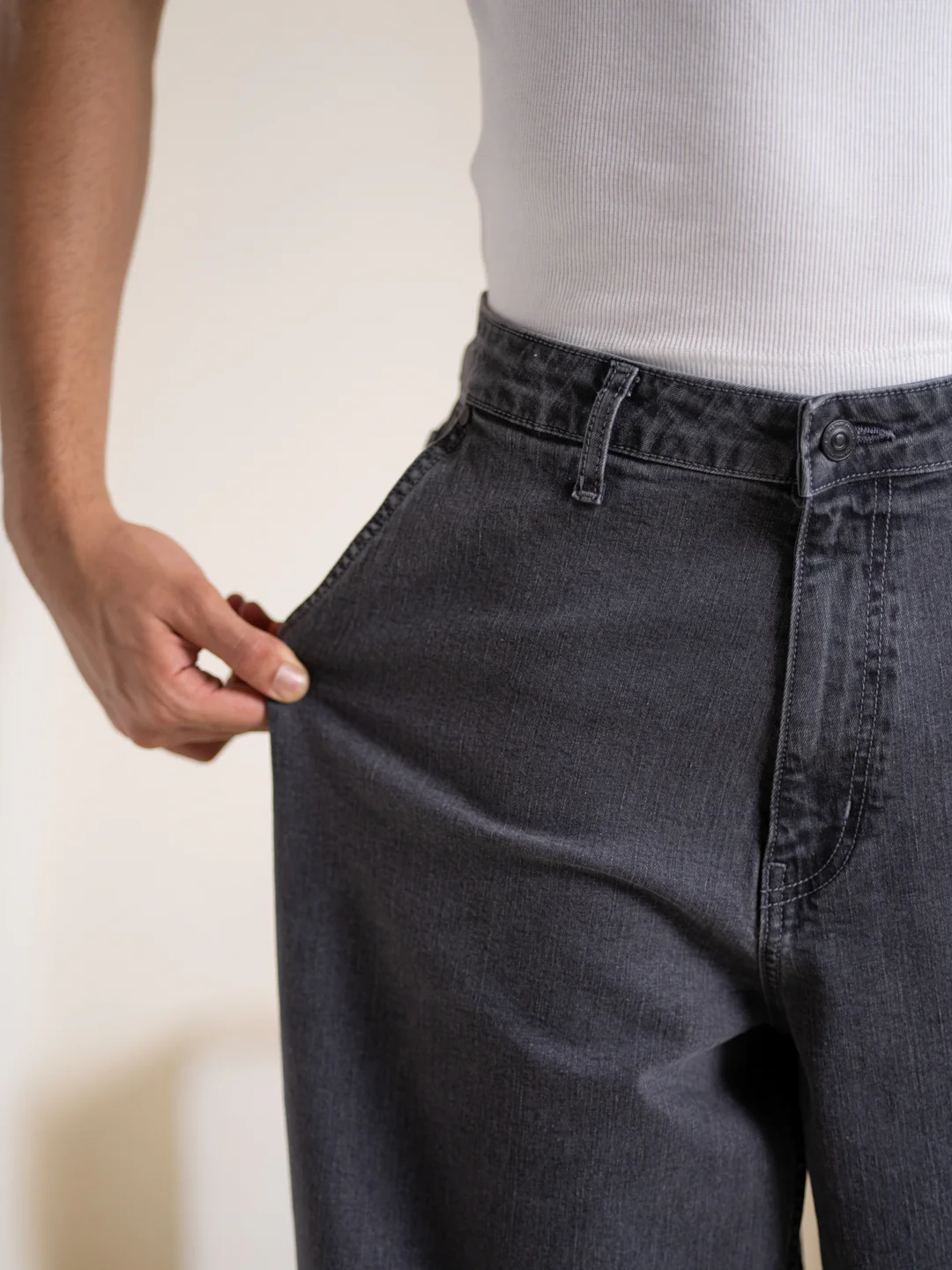 Leadstone Grey Baggy Fit Jeans - Image 6