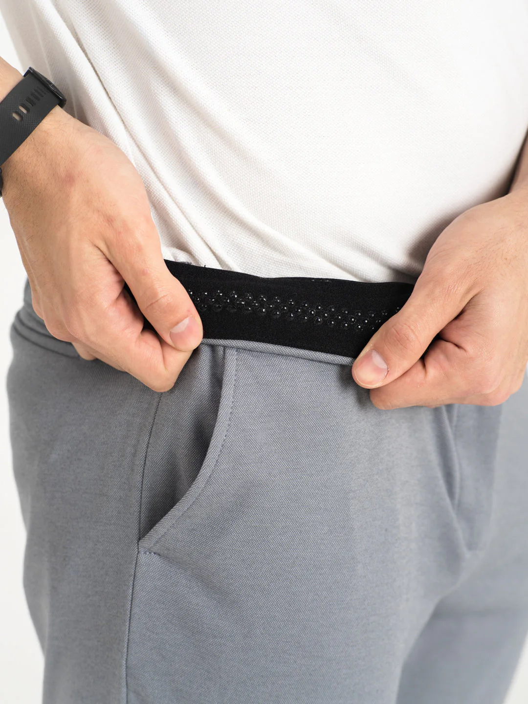 Light Grey Slim Fit Power Stretch Pants - Image 4