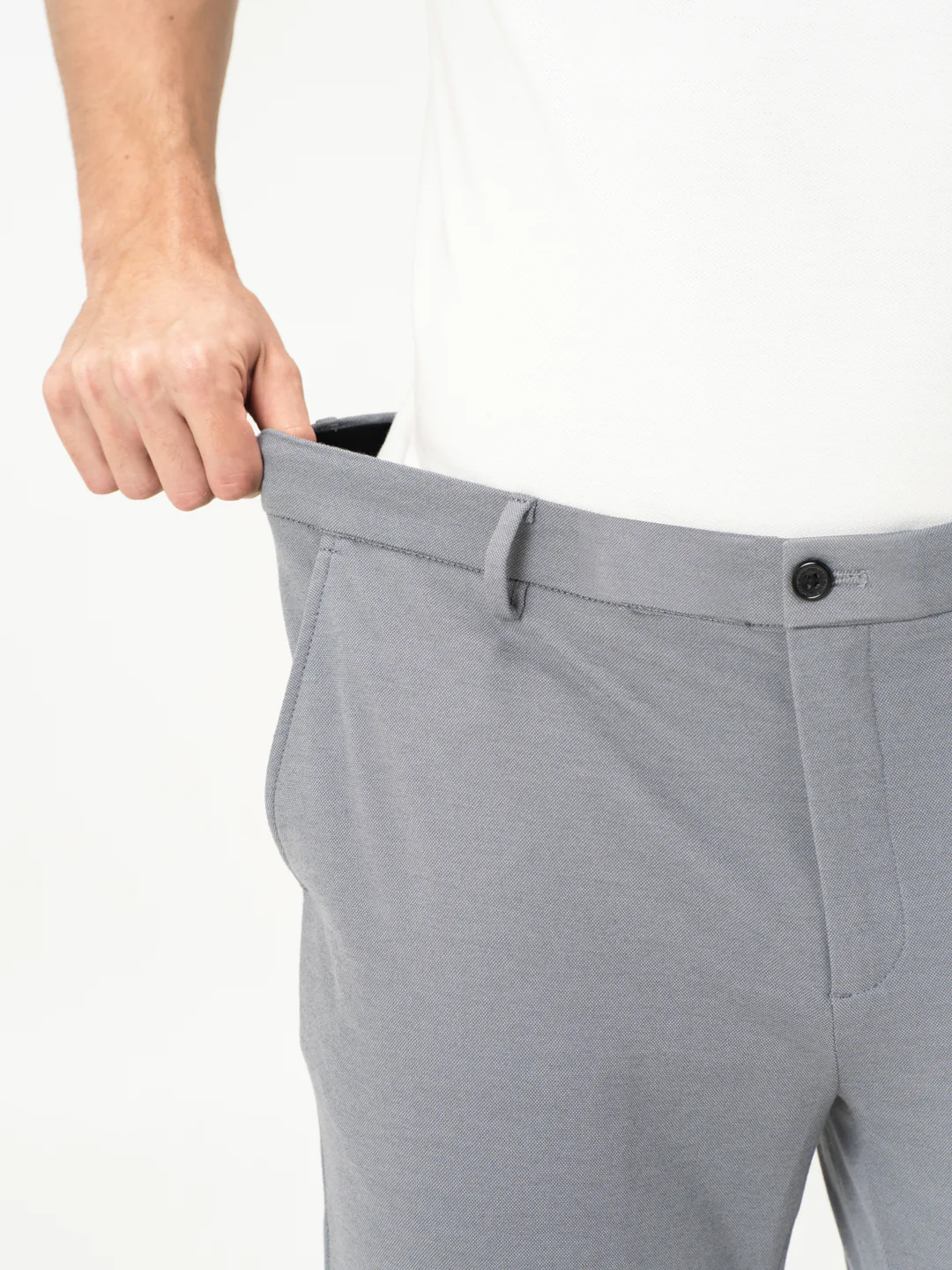 Light Grey Slim Fit Power Stretch Pants - Image 7