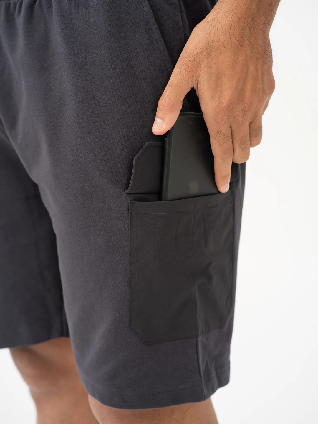 Lint Grey Relaxed Fit Cargo Sweatshorts - Image 9