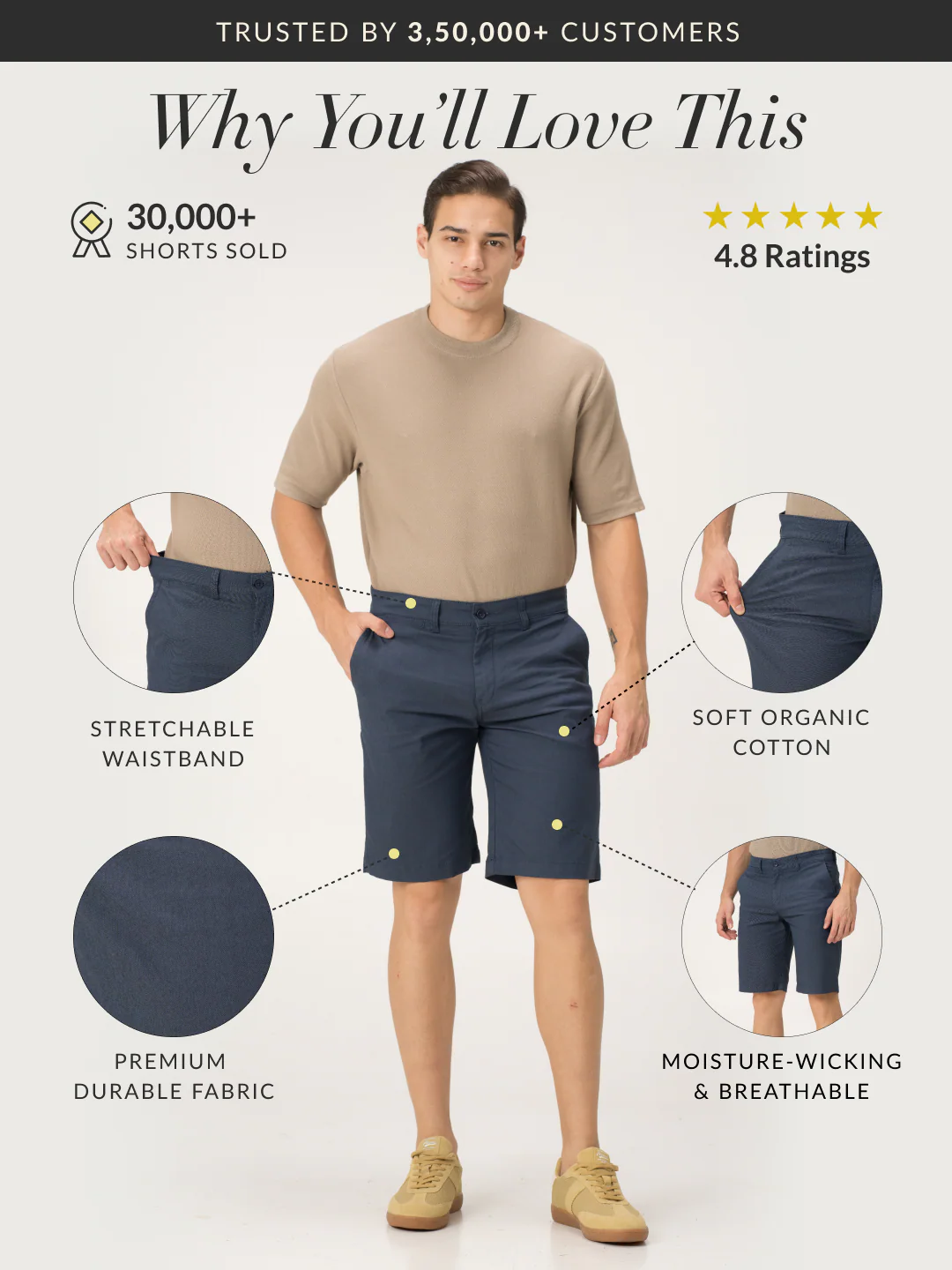 Lobster Blue Chino Shorts - Image 2