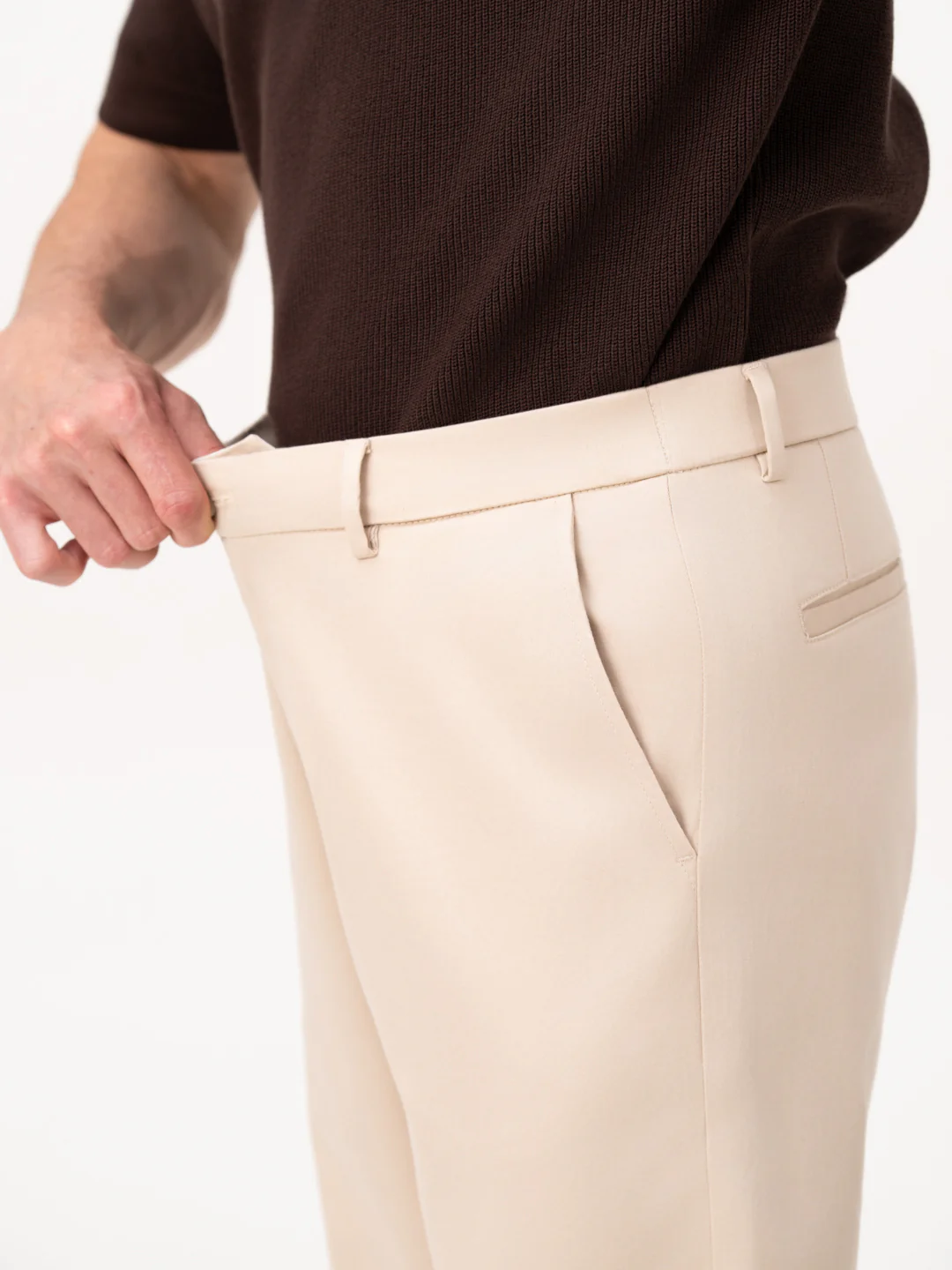 Lumora Cream Relaxed Fit Stretch Chinos for Men - Image 5