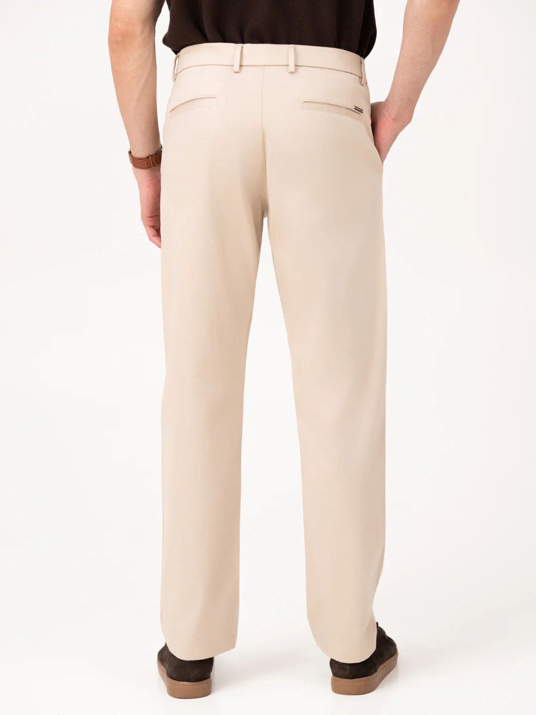 Lumora Cream Relaxed Fit Stretch Chinos for Men - Image 6