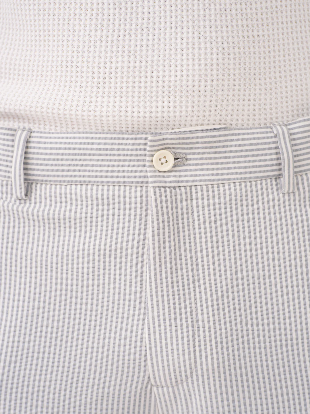 Luna Grey Stripes Seersucker Chino Shorts - Image 11