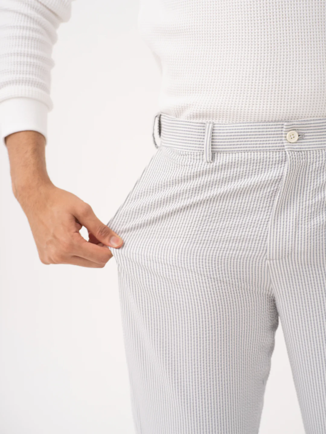 Luna Grey Stripes Seersucker Pants - Image 5