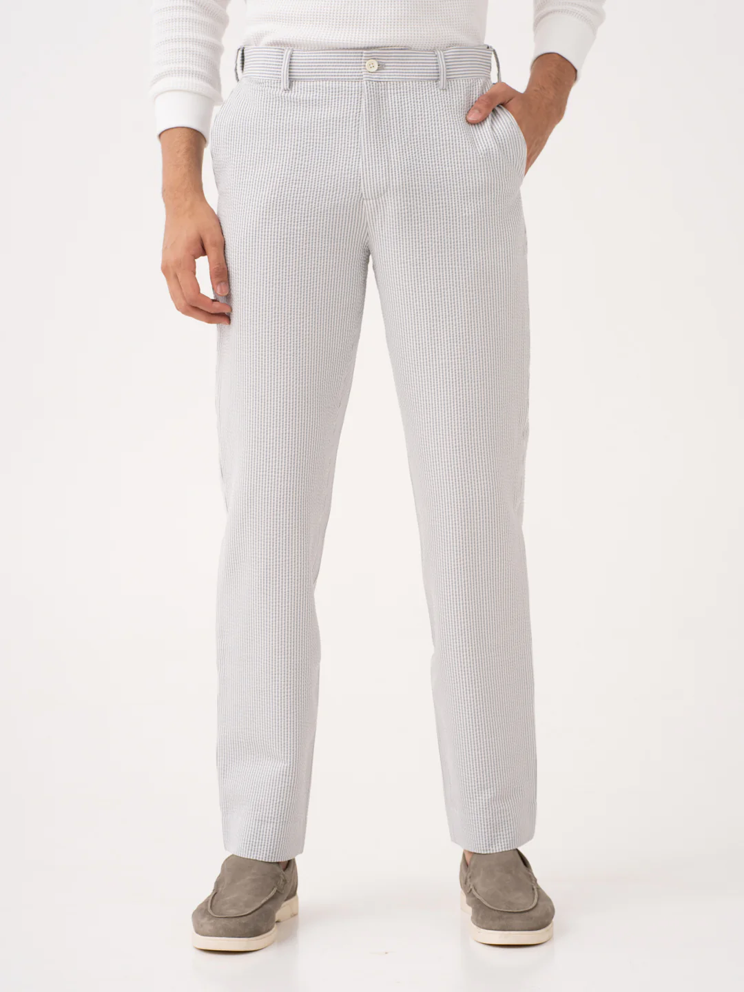 Luna Grey Stripes Seersucker Pants - Image 8