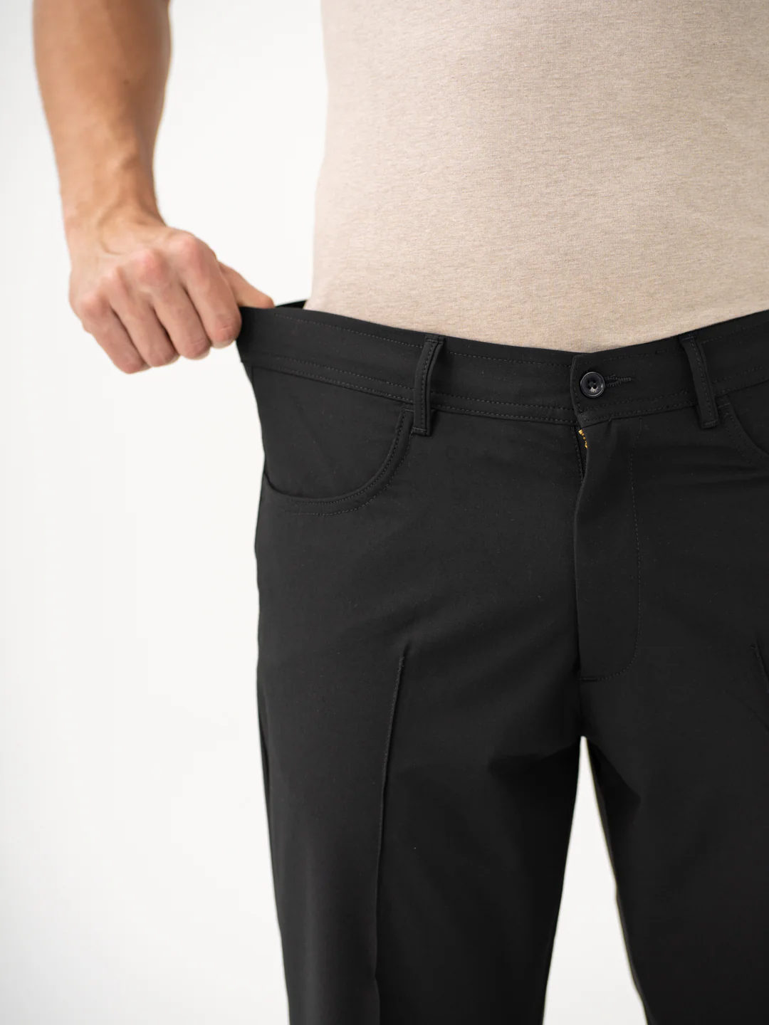 Lunar Black Relaxed Fit Korean Pintuck Pants - Image 4