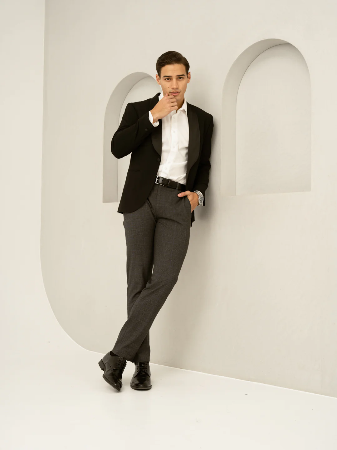 Magnetic Grey Checks Formal Pants - Image 10