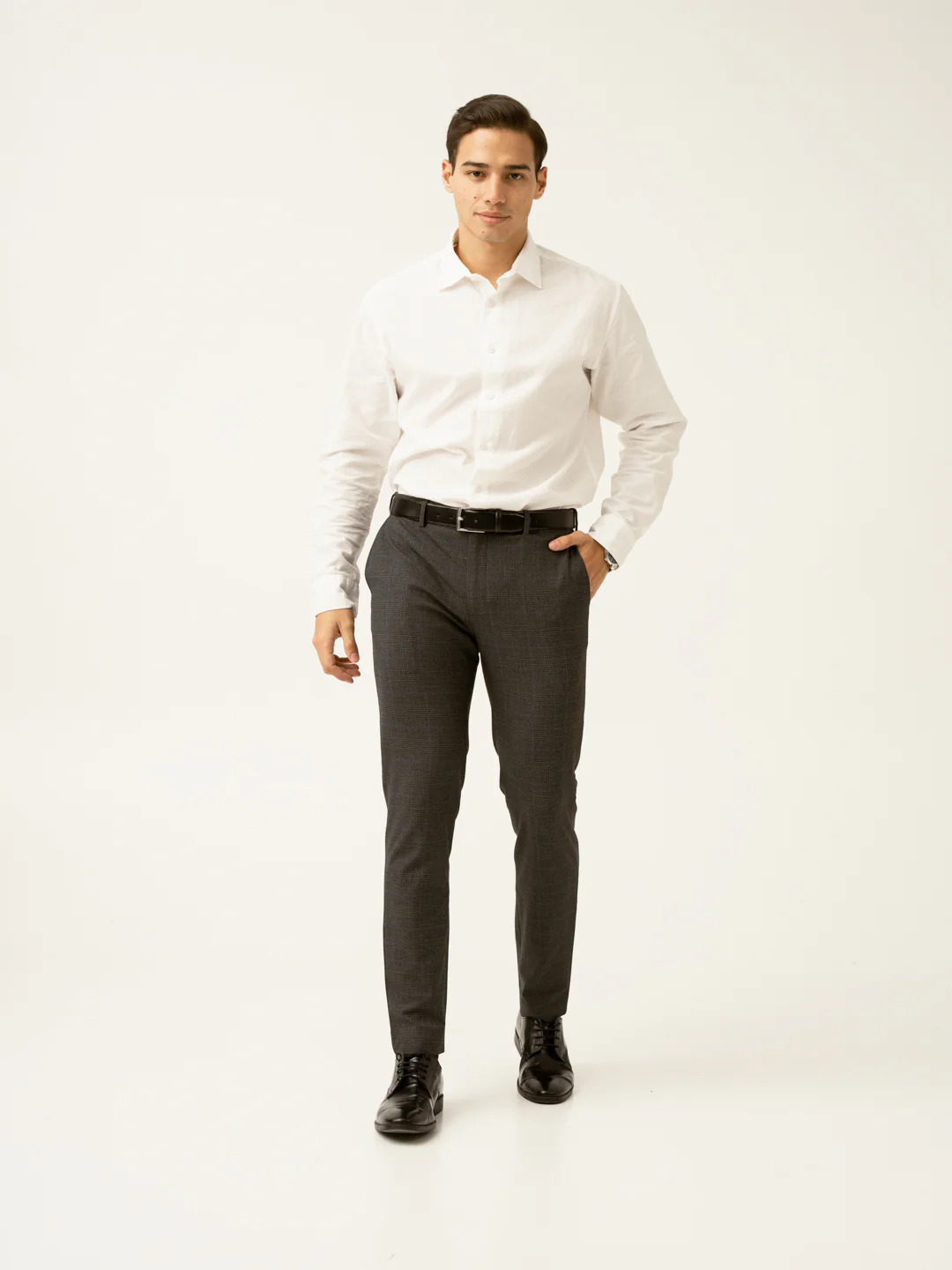 Magnetic Grey Checks Formal Pants - Image 11