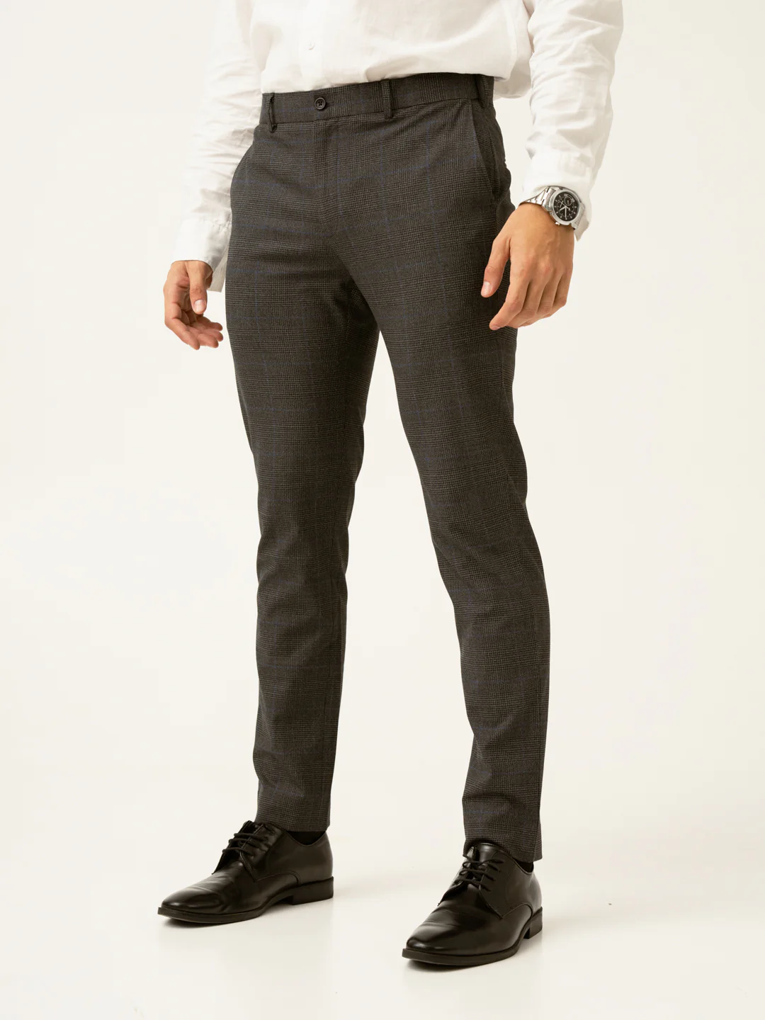 Magnetic Grey Checks Formal Pants - Image 12