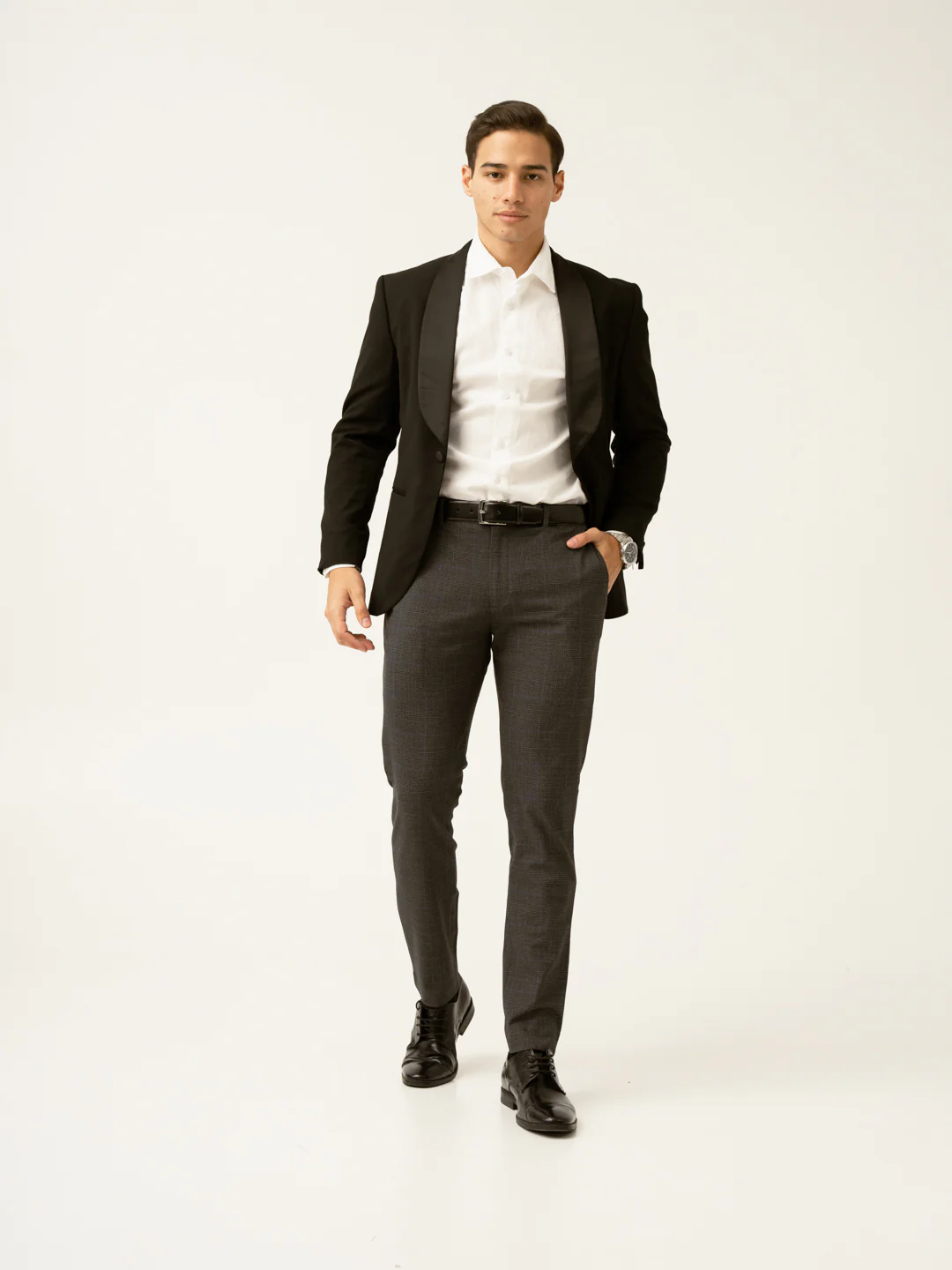 Magnetic Grey Checks Formal Pants - Image 13
