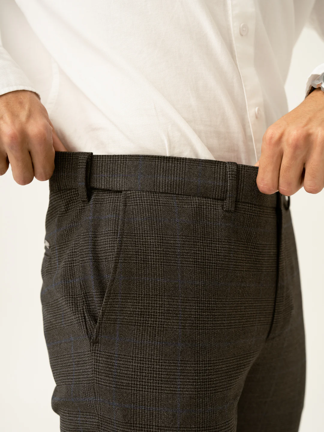 Magnetic Grey Checks Formal Pants - Image 3