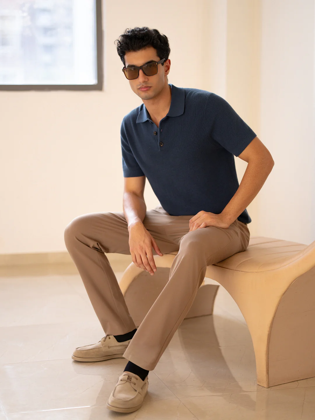 Malai Khaki Soft-touch Slim Fit Power Stretch Pants - Image 3