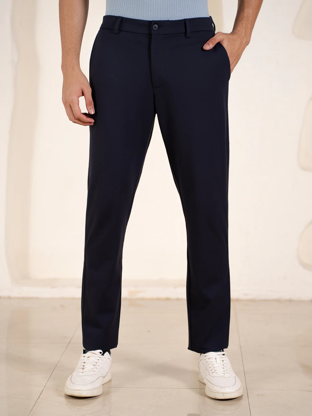 Malai Navy Soft-touch Slim Fit Power Stretch Pants - Image 9