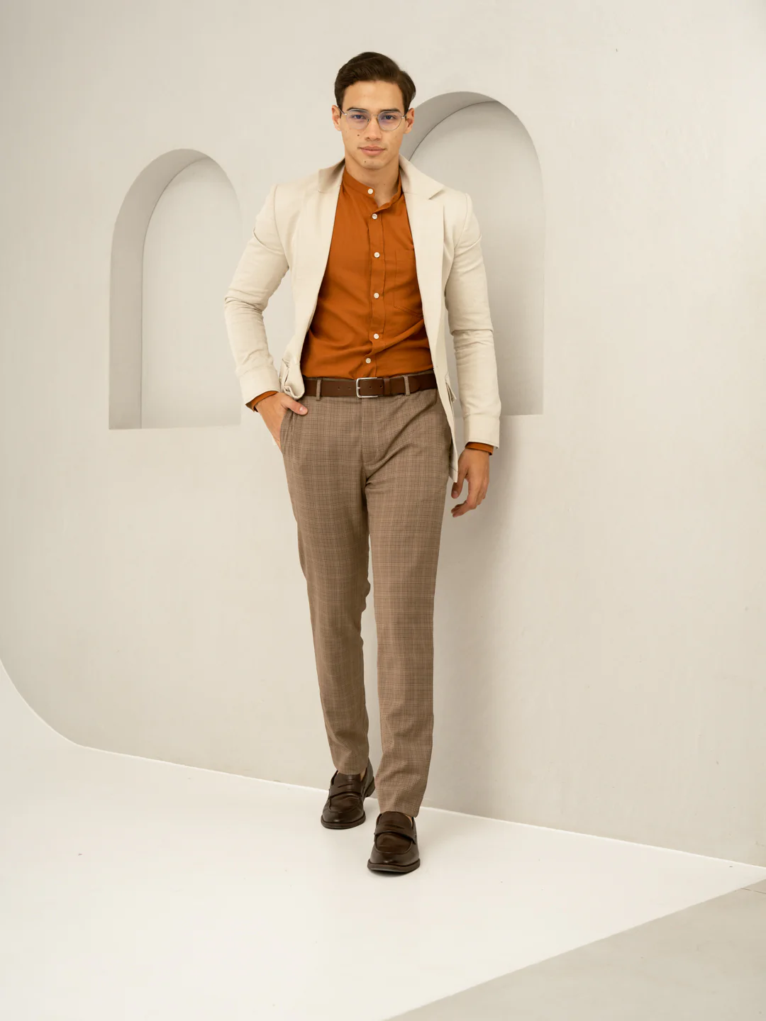 Maple Brown Checks Formal Pants - Image 10