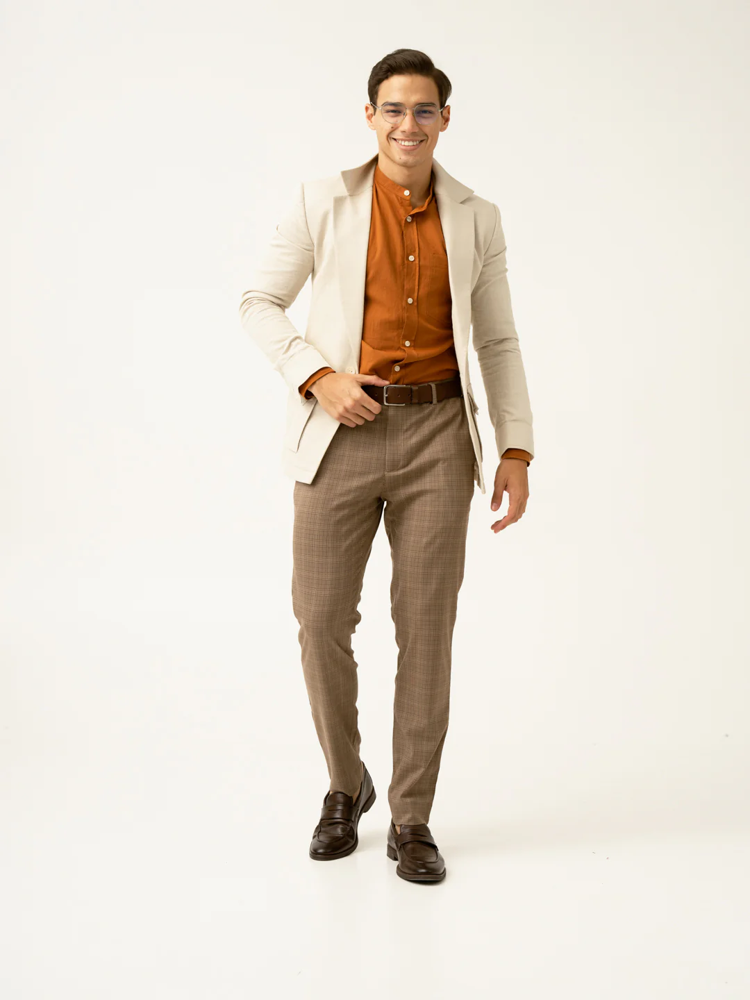 Maple Brown Checks Formal Pants - Image 11