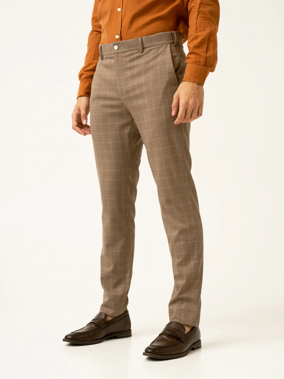 Maple Brown Checks Formal Pants - Image 12