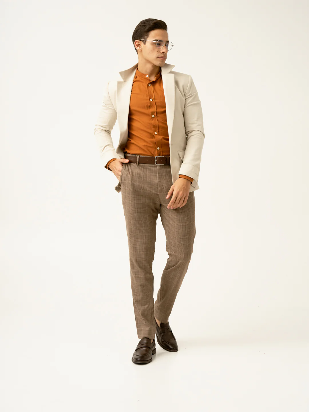 Maple Brown Checks Formal Pants - Image 13