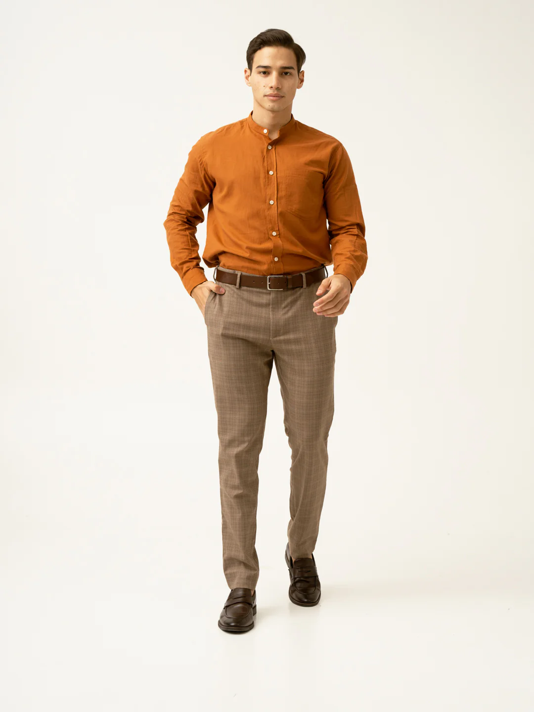 Maple Brown Checks Formal Pants - Image 14