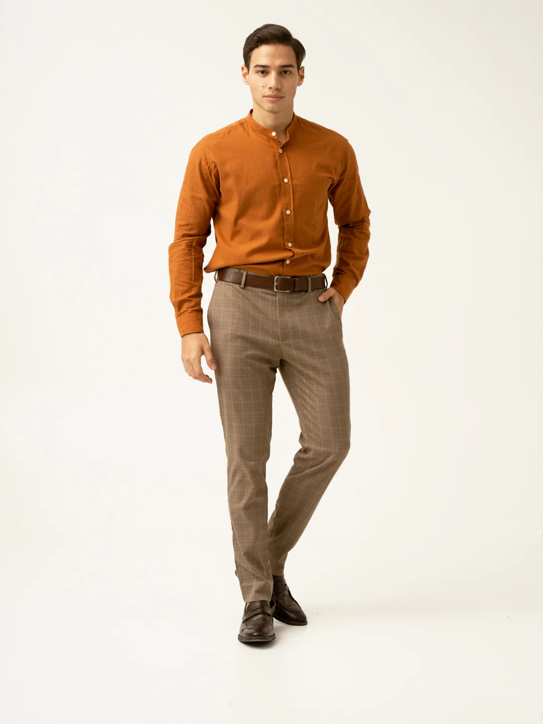 Maple Brown Checks Formal Pants - Image 15
