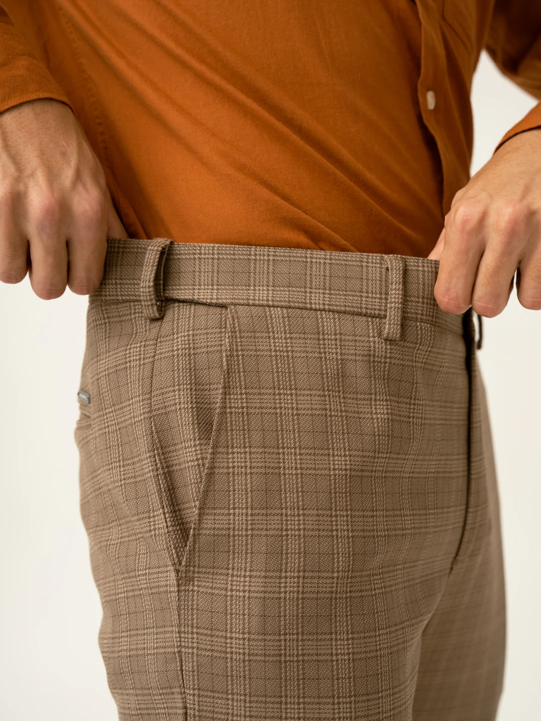 Maple Brown Checks Formal Pants - Image 4
