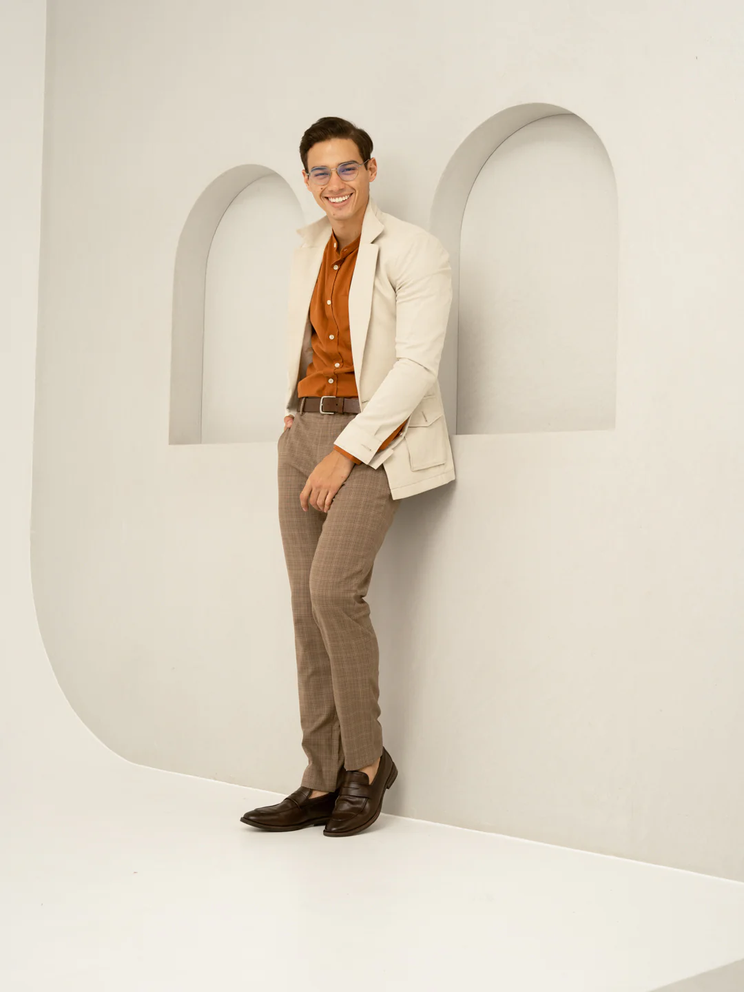 Maple Brown Checks Formal Pants - Image 5