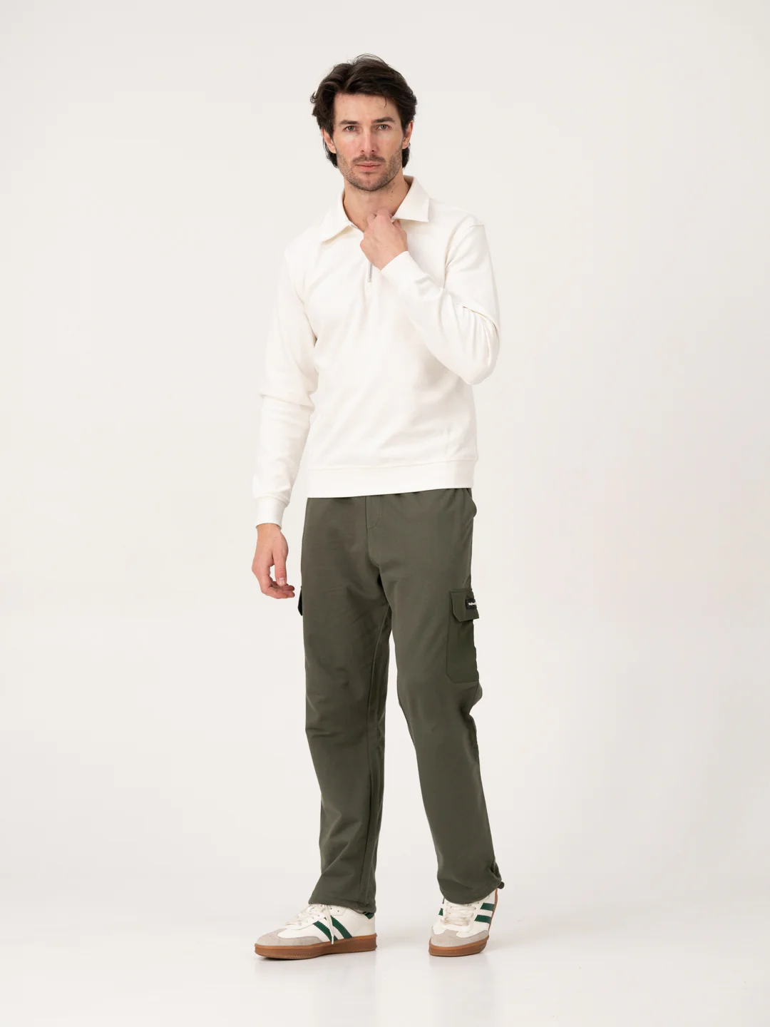 March Olive Relaxed Fit Cargo Sweatpants - Image 3