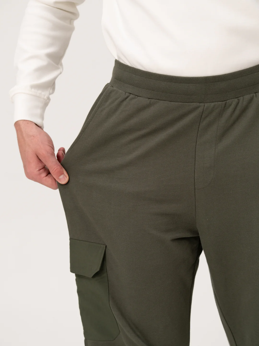 March Olive Relaxed Fit Cargo Sweatpants - Image 4