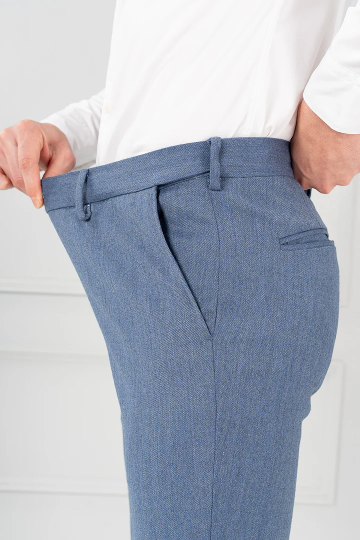 Marina Blue Merino Wool Twill Pant - Image 4