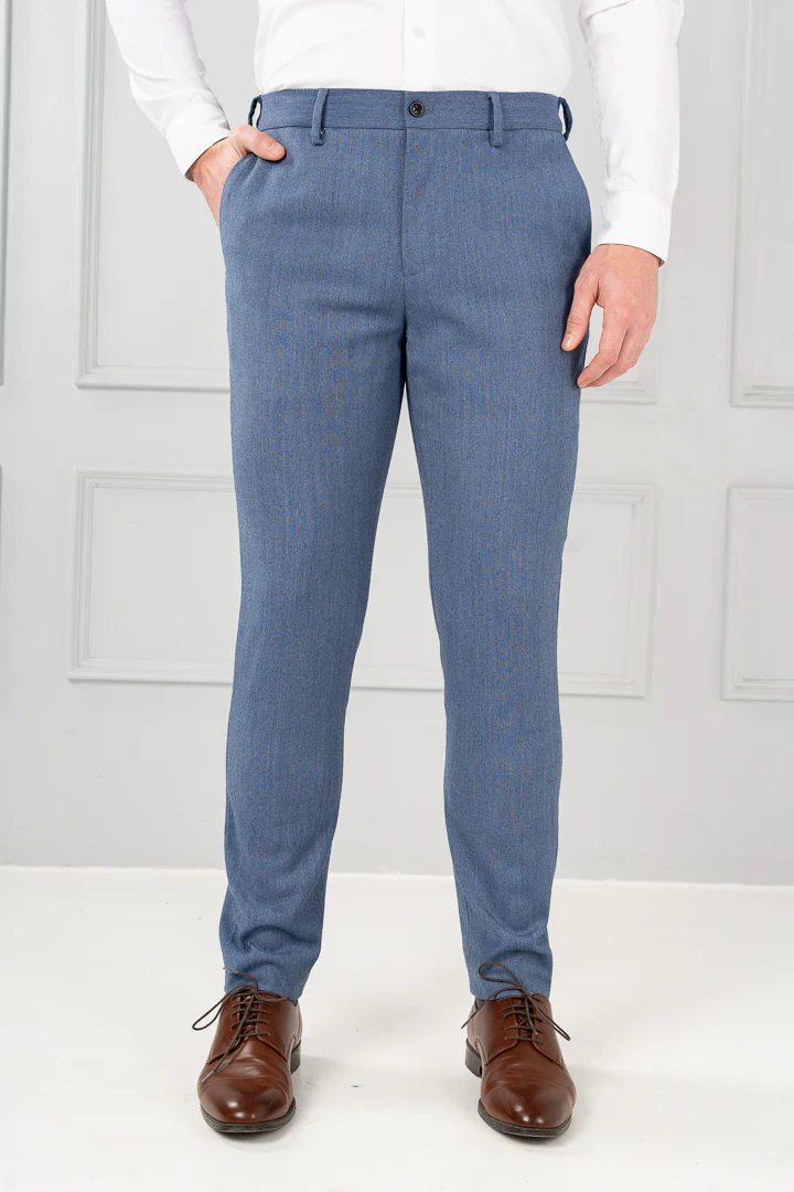 Marina Blue Merino Wool Twill Pant - Image 5