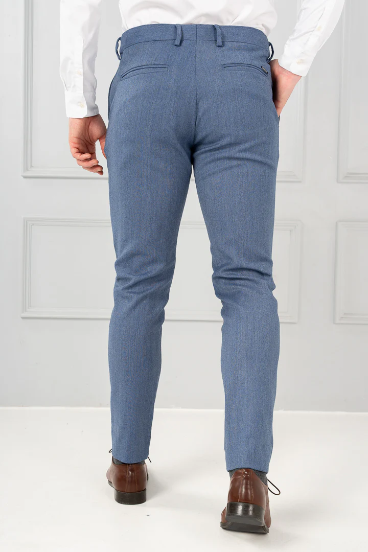 Marina Blue Merino Wool Twill Pant - Image 6