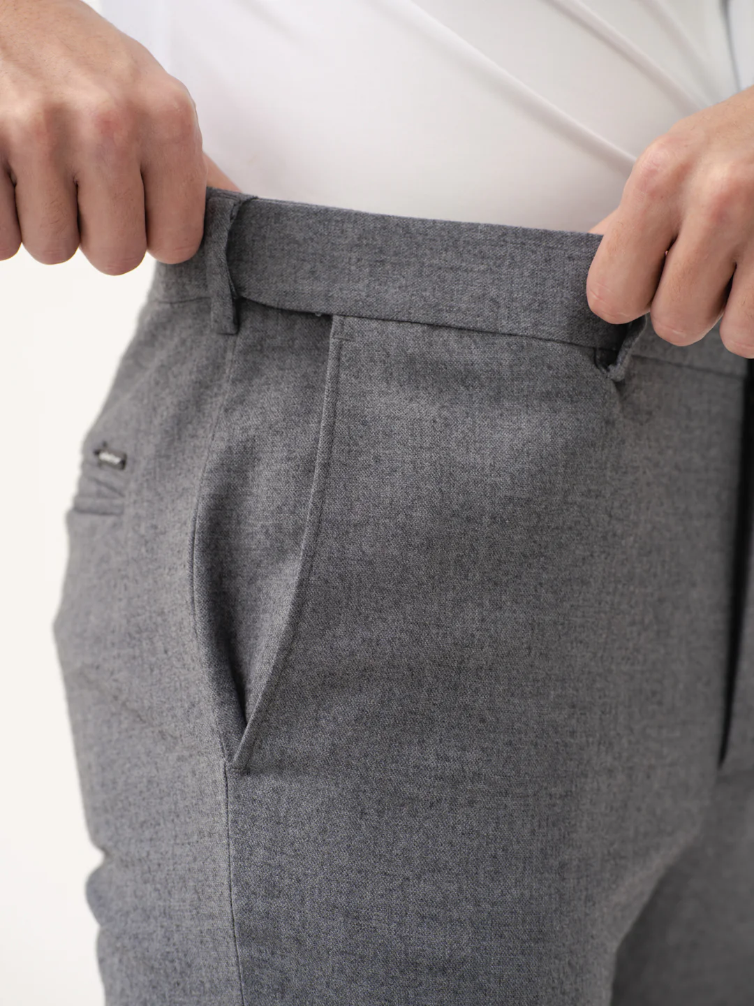 Marl Grey Merino Wool Pants - Image 4