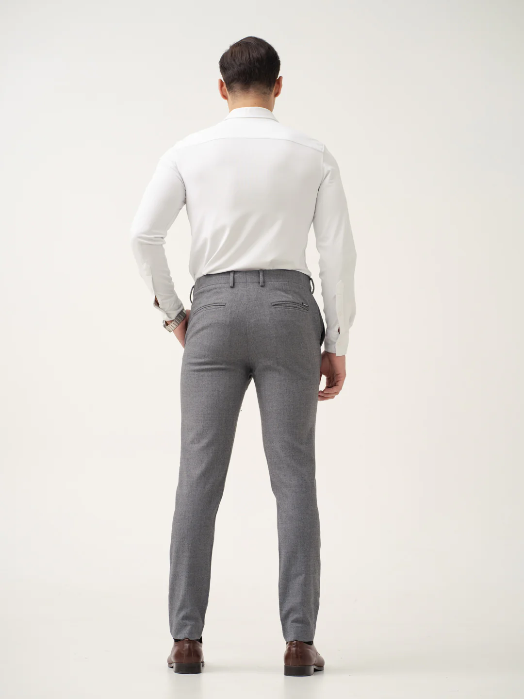 Marl Grey Merino Wool Pants - Image 8
