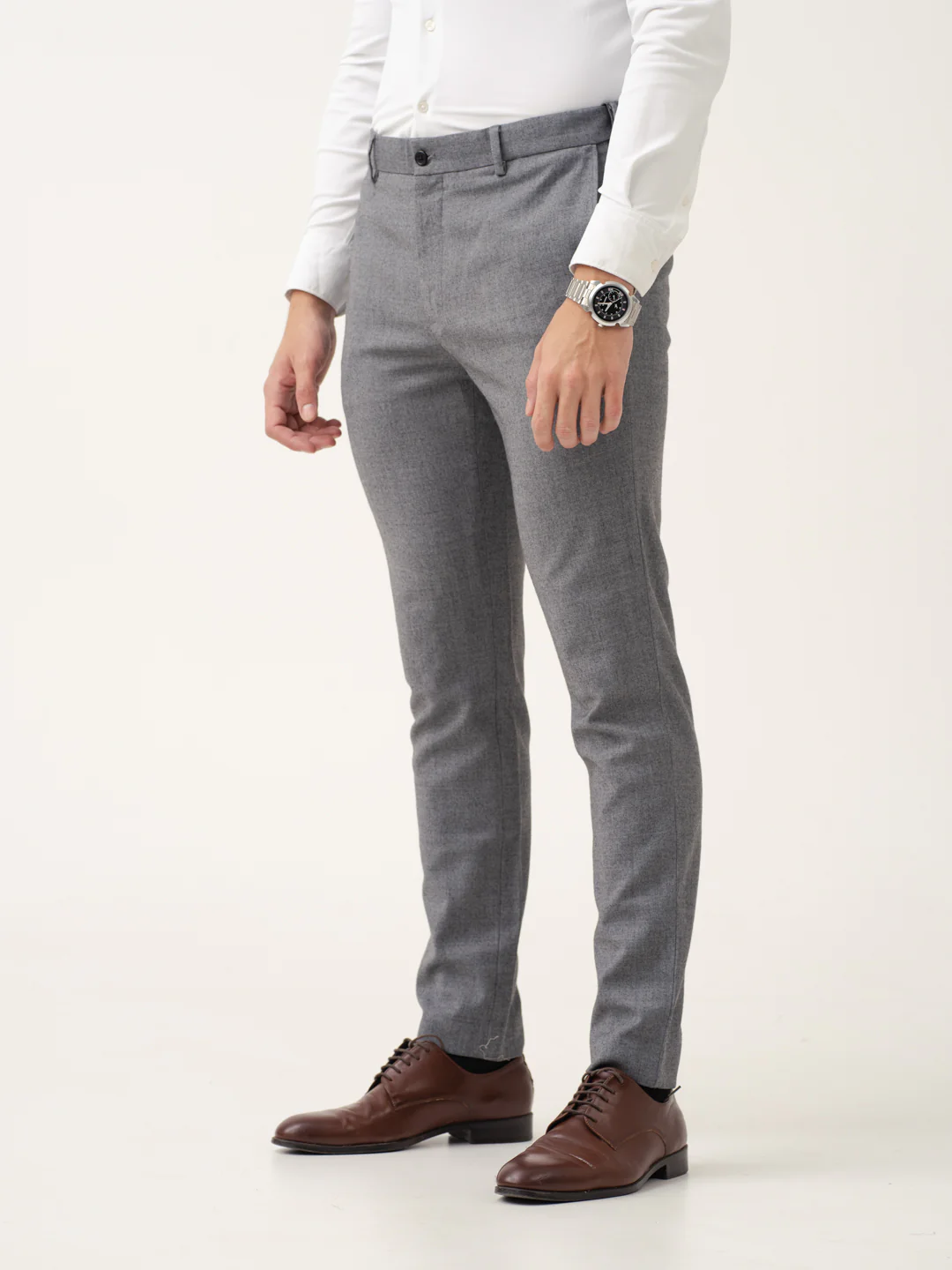 Marl Grey Merino Wool Pants - Image 9