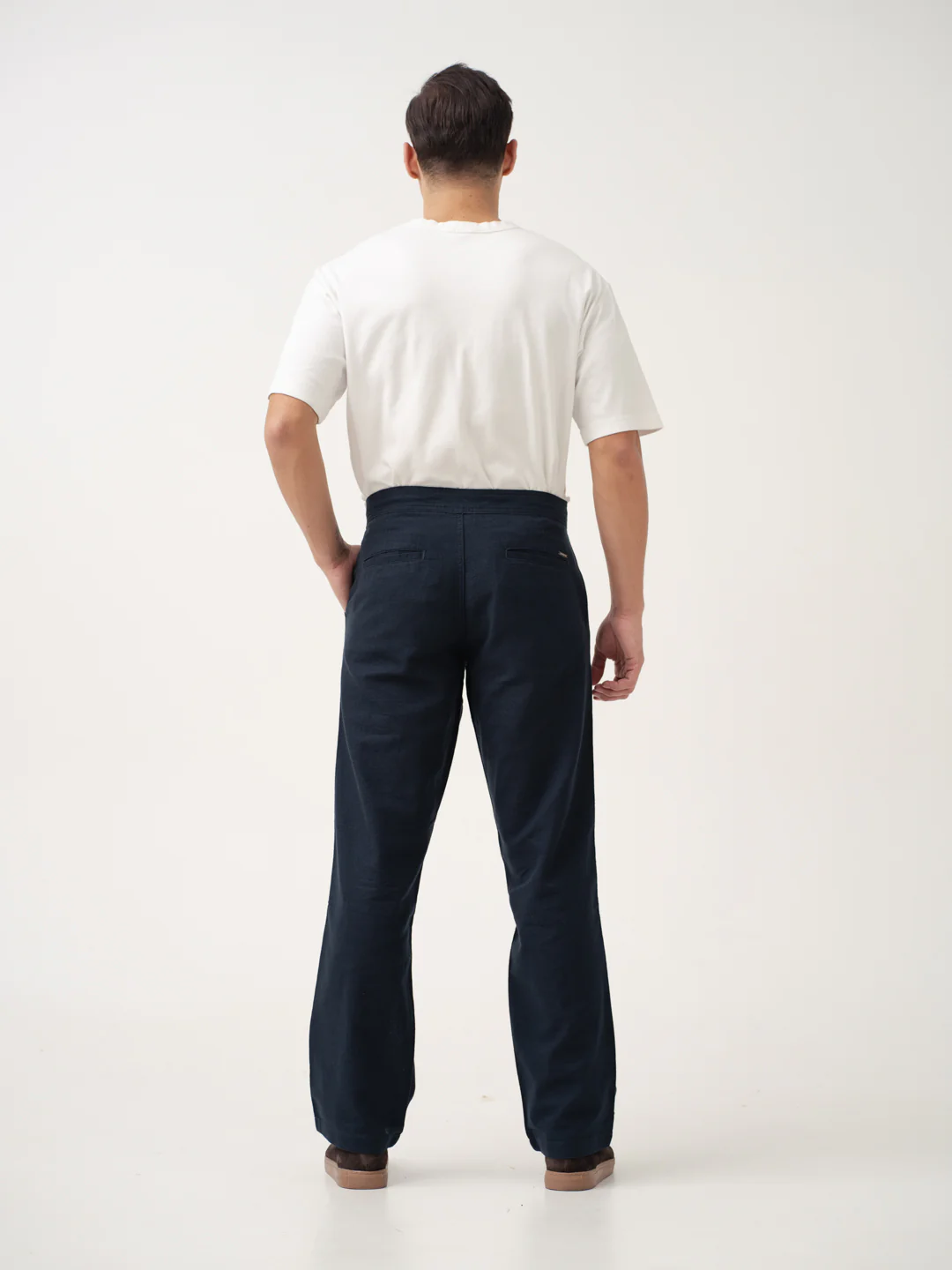 Marve Navy All Day Lounge Cotton Pants - Image 5