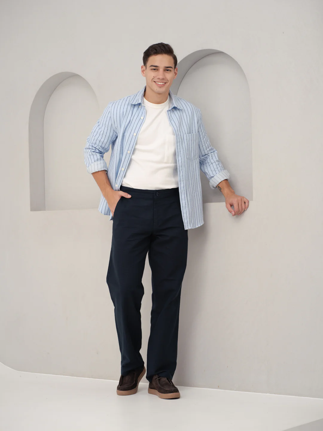 Marve Navy All Day Lounge Cotton Pants - Image 6