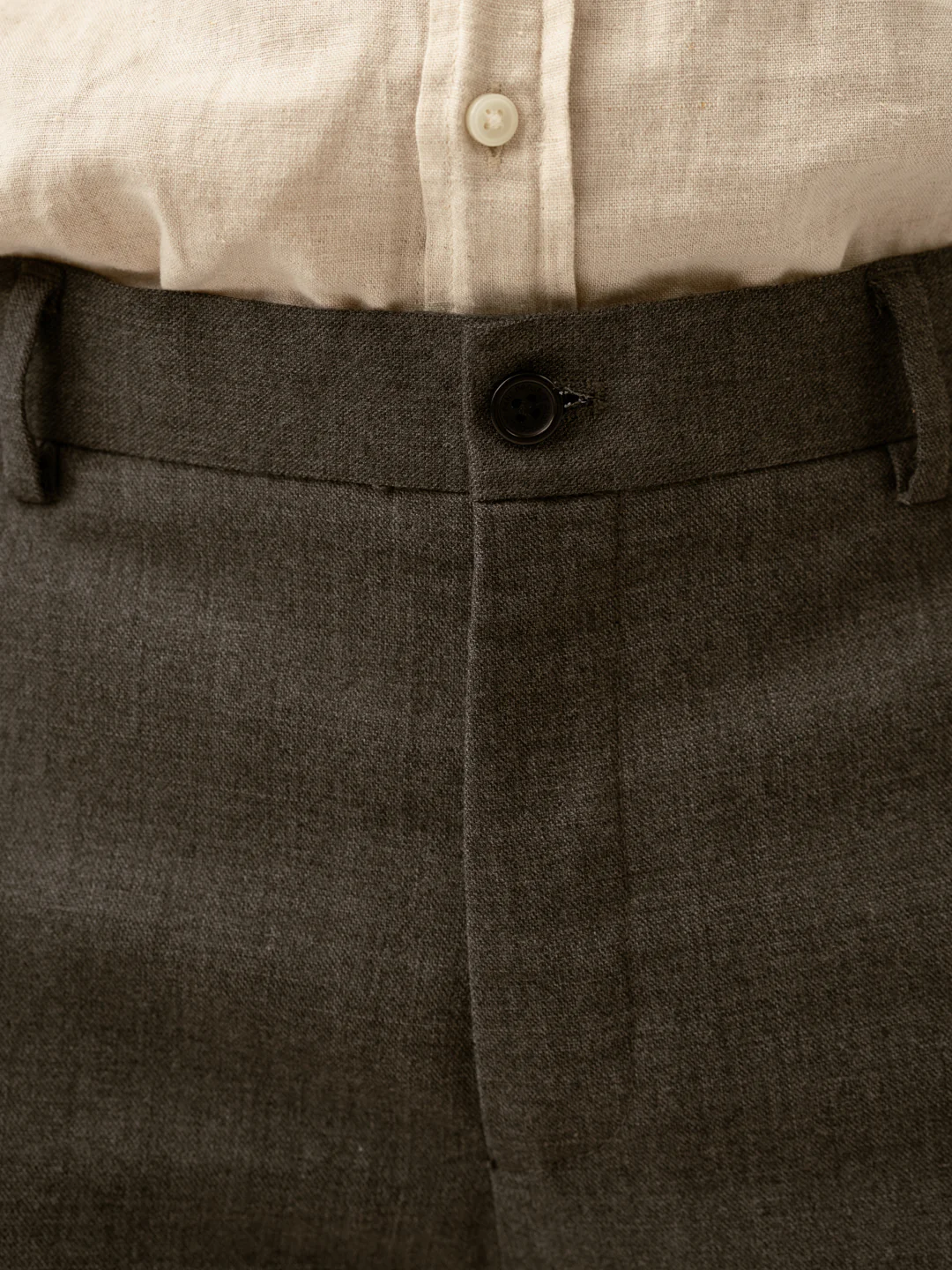 Mature Brown Grey Textured Formal Pants - Image 7